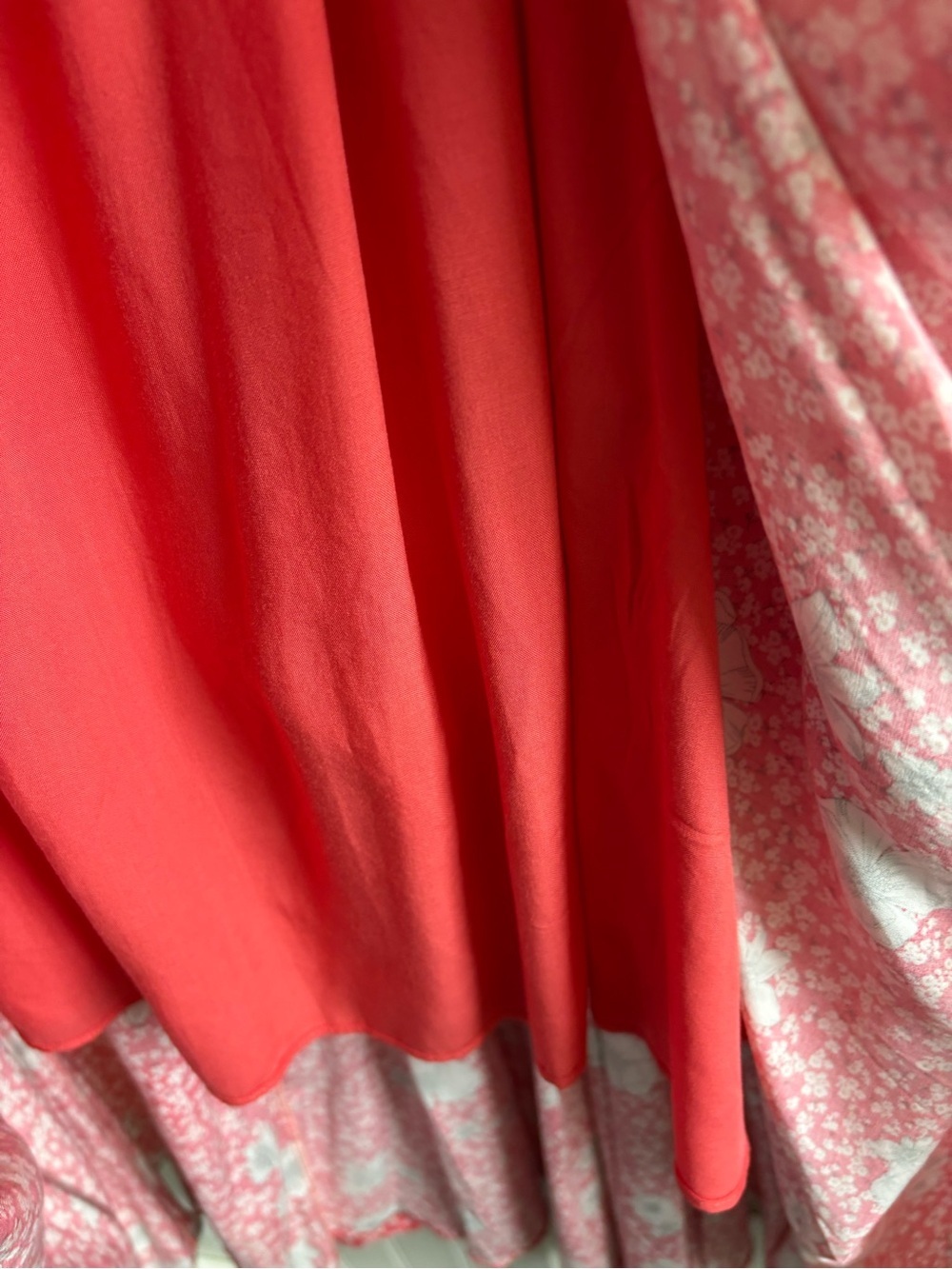 For The Republic Floral Flowy Maxi Dress XL Pink Coral Rayon Lined Feminine Boho - Picture 10 of 14